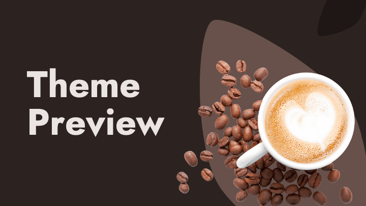 Brown organic design with coffee and natural food photography in leaf shapes